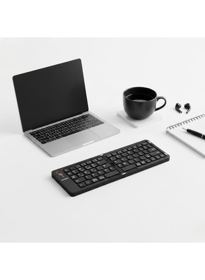 فين ديونز لوحة مفاتيح لاسلكية قابلة للطي بتقنية بلوتوث من VEN-DENS طراز VD-KB001 للهواتف الذكية والأجهزة اللوحية وأجهزة الكمبيوتر المحمولة - Image 2